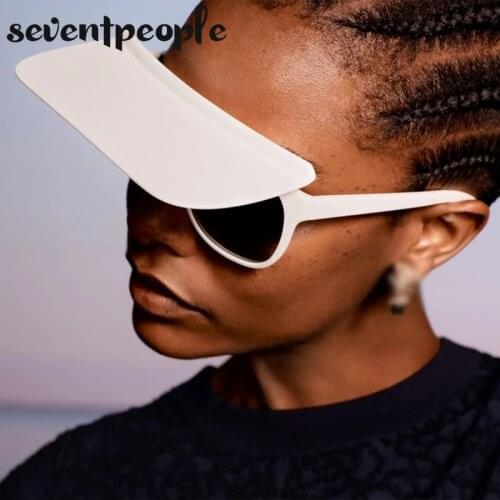 Trendy Square Sunglasses Women 2021 Luxury Brand Personality One-Piece Flip Up Sun Glasses For Men Fashion Double Layer Goggles