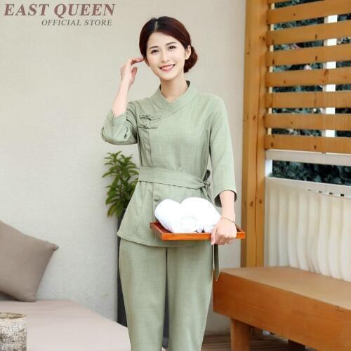 Chinese Style Spa Beauty Salon Uniform Beautician Clothes Workwear Beautiful Beautician Uniform Thai Massage Uniform AS153