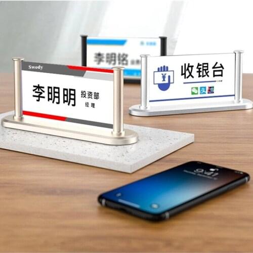 Swedy Double Sided Acrylic Display Frames Wedding Table Numbers Holders Desk Menu Paper Card Holders Stand