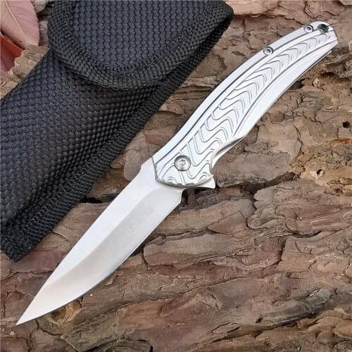 Outdoor Tactical Camping Hunting Survival Pocket Quick Folding Knife 8Cr13Mov Blade Aluminum Handle Fruit Cutting Tool EDC Knive