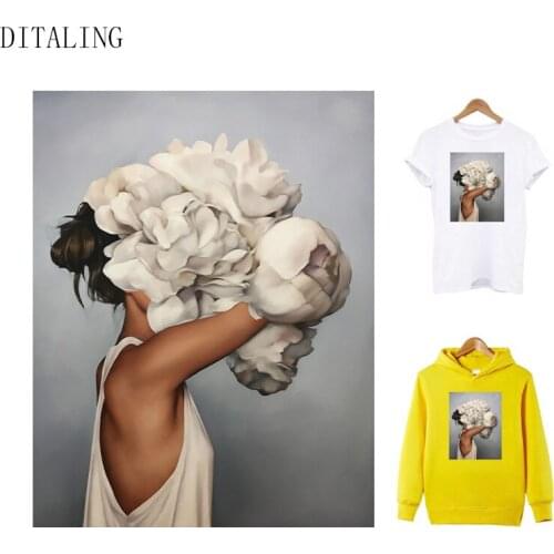 Aesthetic Girl Patch Iron-On Transfers For Clothing Thermal Sticker On Hoodie T-Shirt DIY Washable Thermo Patch Iron On Transfer