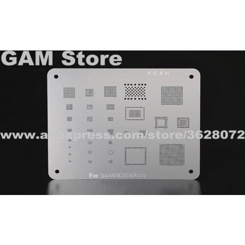 For iPad6/Air2 Mini4 BGA Stencil CPU RAM Wifi Nand flash Baseband Power IC Reball Heat Template Thickening 0.2mm Tin Plant Steel