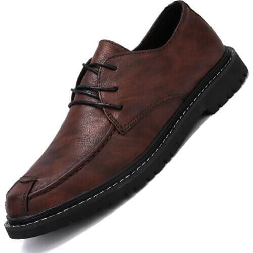 Retro Classic Comfortable Casual Leather Shoes Men Loafers Shoes Split Leather Men Shoes Flats Hot Sale Moccasins Shoes