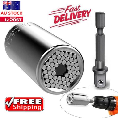 Universal Socket Wrench Power Drill Adapter 2 Piece Set Nut Bolt Tool