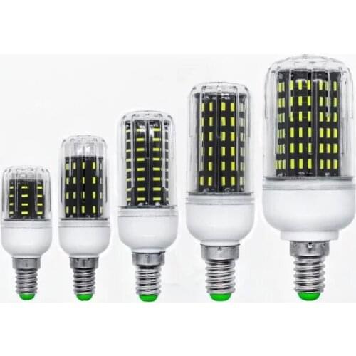 High Luminous SMD 4014 No Flicker LED Corn Bulb E27 E14 220V lamp Spotlight Chandelier Light 36 56 72 96 138LEDs Smart Power IC