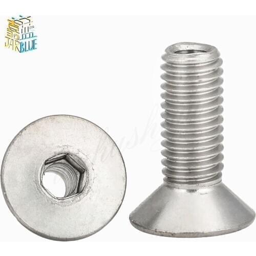 1-5P M4 M5 M6 M8 M10 M12 tainless steel hollow flat head countersunk head screw Hollow Bolt Lamp Threading Screw Through Hole