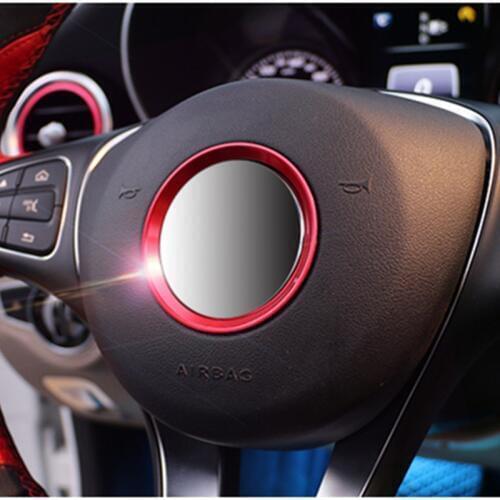 For Mercedes Benz C Class W205 2014 2015 Interior Car Steering Wheel Center Decoration Ring Cover Trim 1pc