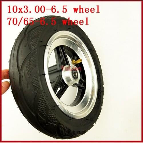 10x3.00-6.5 vacuum tire wheels 70/65-6.5 tubeless vacuum tyre and alloy wheel hub 10 inch Electric scooter front wheels