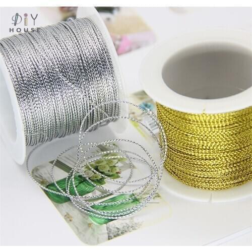 20M/Roll Gold Silver Silk Decoration Cord DIY Craft Supplies Garment Gift Packing Tag Rope Basteln Hand Jewelry Beads Materials