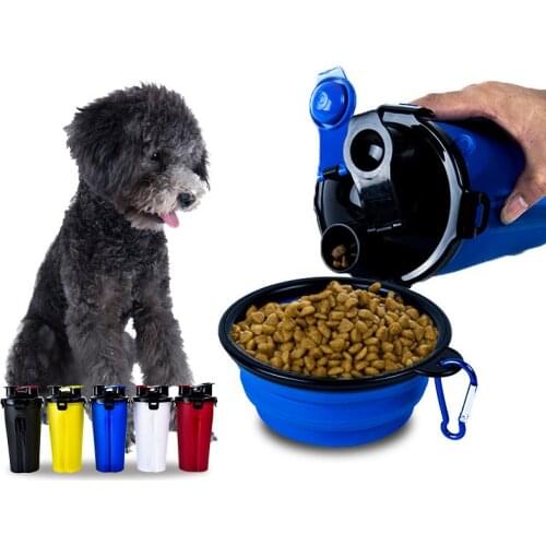350ml Collapsible Water Bowl And Water Cup Pet Silicone Outdoor Camping Travel Portable Folding Pet with Carabiner Pet Products