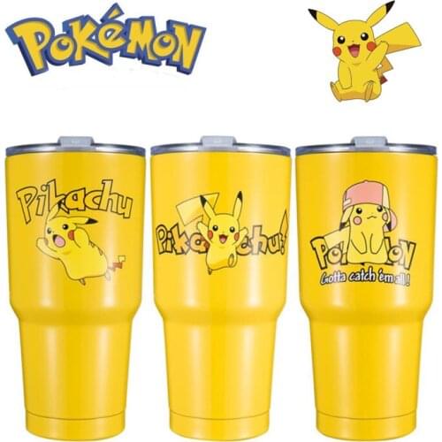 900mL Pokemon Pikachu Vacuum Flask 304 Stainless Steel Cartoon Pattern Ice Master Cup Large Capacity Cute Sports Water Cup