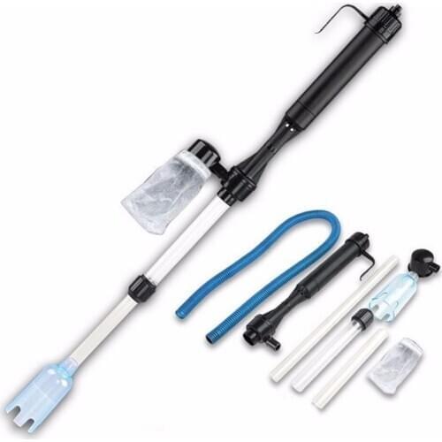 Vacuum Fish Siphon Tank Water Filter Cleaner Aquarium Battery Syphon Operated Filter Pump Gravel Battery Fish Tank Cleaning Tool