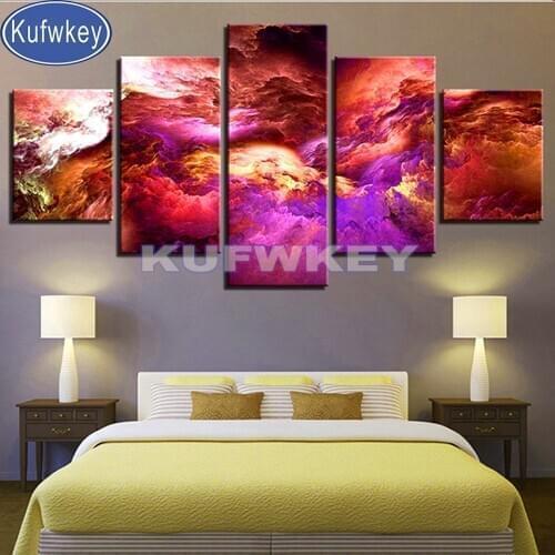 Diamond Embroidery Abstract Red Clouds Full Square/Tound Drill Diamond Painting Sale 5d Diy Diamond Mosaic Home Decoration