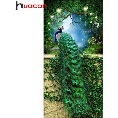 Huacan Diamond Embroidery Mosaic Peacock 5D Diamond Painting Cross Stitch Animal Picture Of Rhinestones Decoration For Home