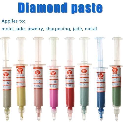 8Pcs Diamond Polishing Lapping Pastes Compound Syringes Set 0.5-10 Micron Tools