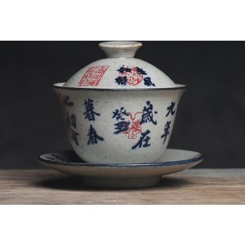 100ml Small Gaiwan For Tea Pottery Tureen With Lid Teaware Travel Kung Fu Tea Set Chinese Cup Bowls Chawan