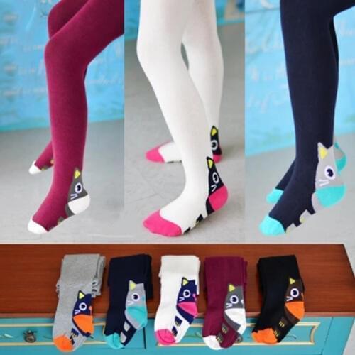 Spring/autumn Stocking Childrens Tights Girls Cute Cat Pattern Fashion Soft Cotton Pantyhose Dance Tight Brand Kid Clothing