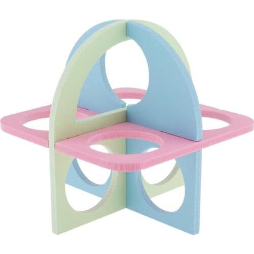 Wooden Hamster Exercising Seesaw Toy Small Animals Cage Toys for Rat Mice Gerbil - 12.5x12.5x12.5cm