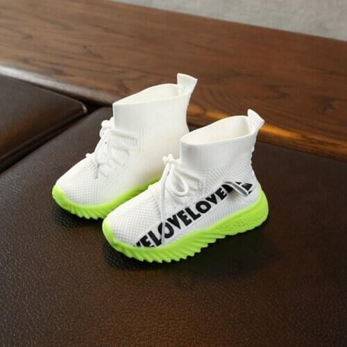 Baby Boys Girls Breathable Anti-Slip Letter Print Portable Shoes Sneakers Toddler Soft Soled Lace-Up First Walkers