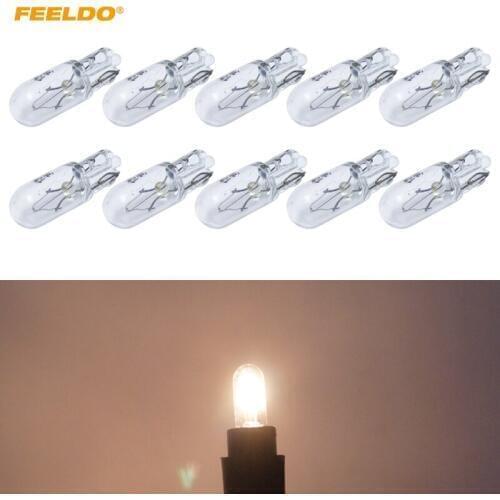 FEELDO 30Pcs Car T6.5 12V 3W Wedge Halogen Bulb External Halogen Lamp Replacement Dashboard Bulb Light #AM1316