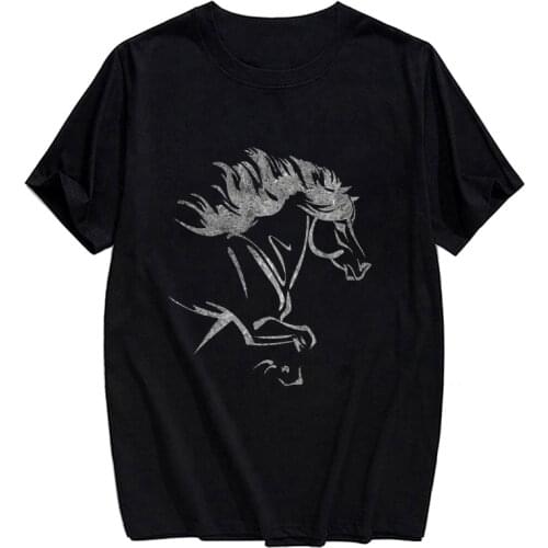 Viking Horse Cotton T-Shirt Summer Fashion Brand Printed T-shirt Men for Women Shirts Tops Funny Cotton Black Tees Drop Shipping