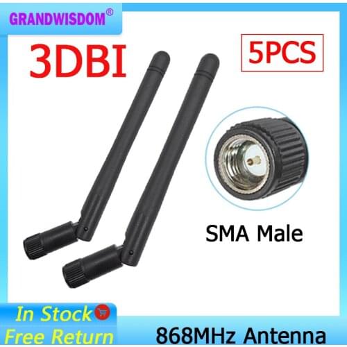 5pcs 868MHz 915MHz Antenna 3dbi SMA Male Connector GSM 915 MHz 868 MHz antena outdoor signal repeater antenne waterproof Lorawan
