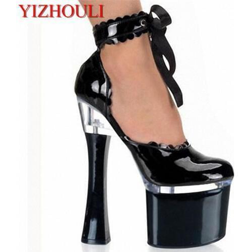 Hot Sale Custom-Make 18CM Sexy Super High Heel Patent Leather Shoes, Performance Star / Model Shoes, Wedding Shoes, Party Shoes