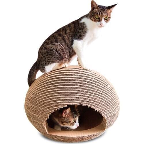 Pet cat toys corrugated cat house, spherical cat litter board cat claw claw toy cat supplies send cat grass