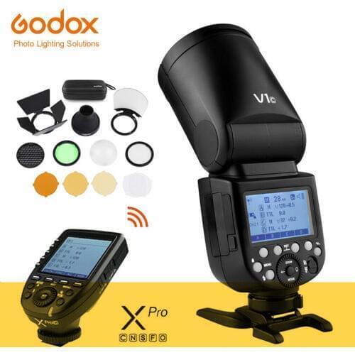Godox V1 On-Camera Round Flash Speedlight for SONY NIKON CANON Camera R2 TTL Flashlight with AK-R1 Xpro Flash Trigger