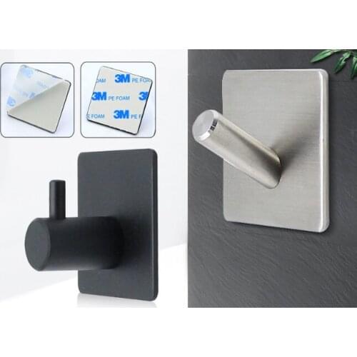 1/3/5PCS 304 Stainless Steel Wall Hook Silver Robe Towel Hook for Bathroom Kitchen Coat Hook Punch-free Rustproof Hook Hanger