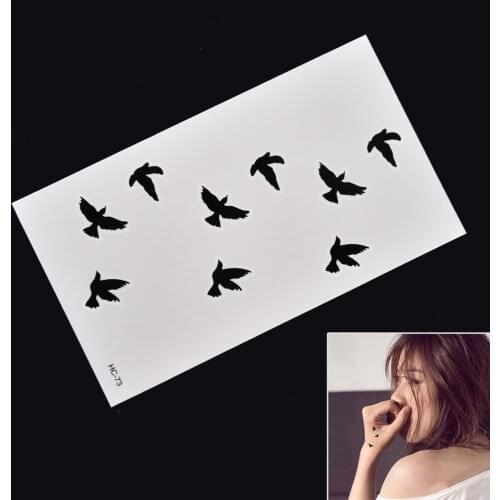 Cute Swallow Bird Feather Temporary Stickers Birds Water Transfer Tattoo Women Body Chest Arm Art Tattoo Men Hand