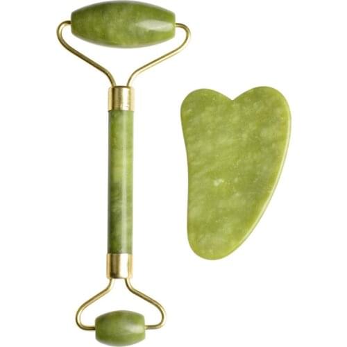 Jade Roller Massager for Face Roller Gua Sha Jade Stone Face Massager Beauty Thin Face Lift Anti Wrinkle Facial Skin Care Tools