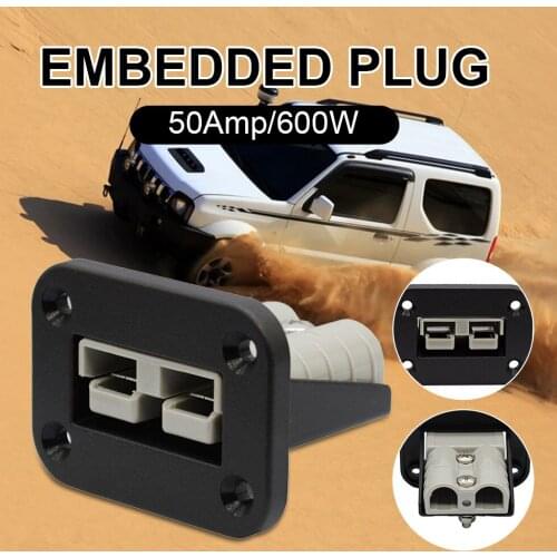 New Flush Mount 50 Amp 600W Connector Kit Mounting Bracket Panel Cover For Anderson Plug For Caravan Camper Boat Truck