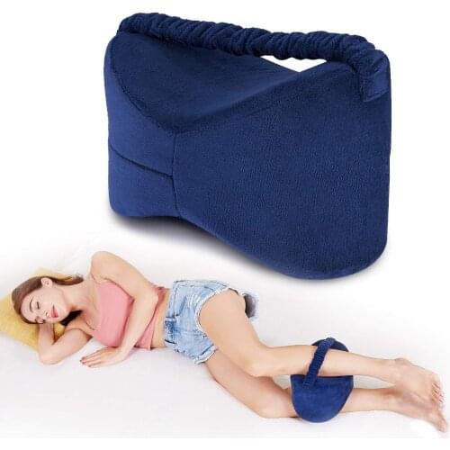 Memory Foam Sleeping Knee Pillow with Strap for Side Sleepers Pregnancy Pillows Between the Legs Relieve Sciatica Hip Back Pain