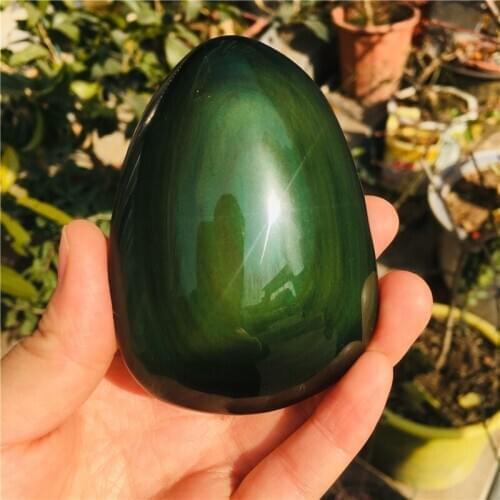 Natural obsidian soap-shaped flat piece of rainbow light primium