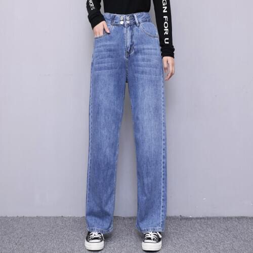 Py2263 2020 spring summer autumn new women fashion casual Denim Pants woman female OL baggy jeans high waist jeans