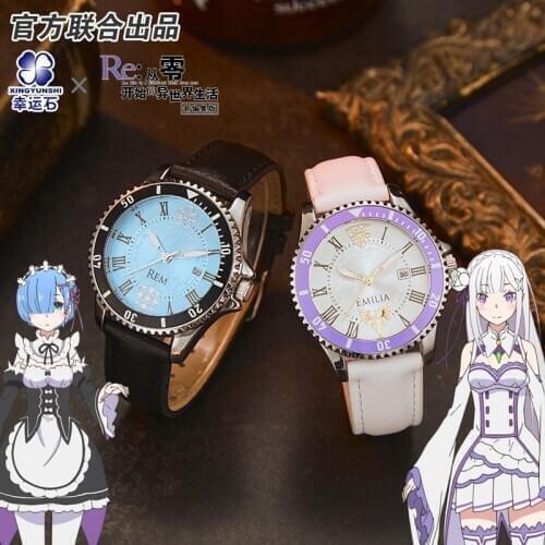 [Re:Radio Life in a different world from zero] Re0 Anime Emilia Emiria Rem Watch Waterproof Manga Role Action Figure Gift