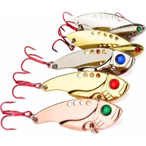 Fishing bait Metal Lures VIB red hooks Vibrations Spoon Lure Fish Bait Bass Artificial Bait Cicada Lure vib For Fishing tool 1pc