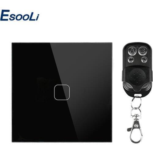 Esooli Touch Switch 1 Gang 1 Way Wireless Remote Control Light Switch LED Indicator For Smart Home Touch Switch