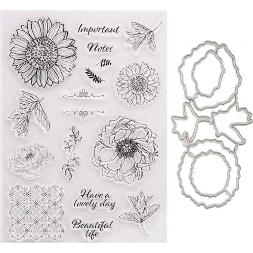 Silicone RUBBER Clear Stamps CUTTING DIES For Scrapbooking Flowers LETTERS DIY PAPER Album Cards MAKING EMBOSSING FOLDER MOLD