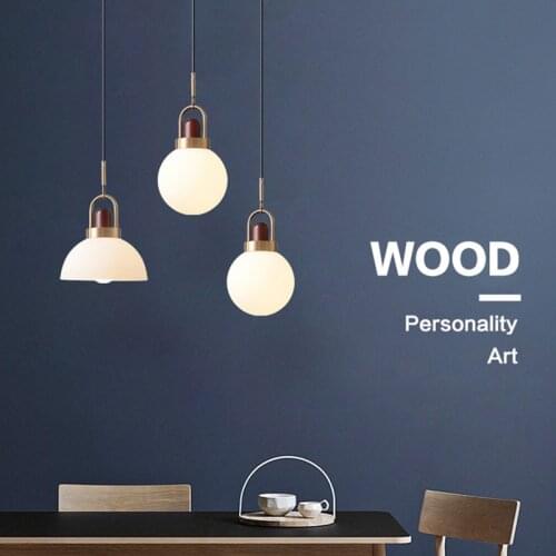 Nordic E27 LED pendant light Retro Simplicity glass chandelier indoor home restaurant kitchen bedroom living room hanging lamp