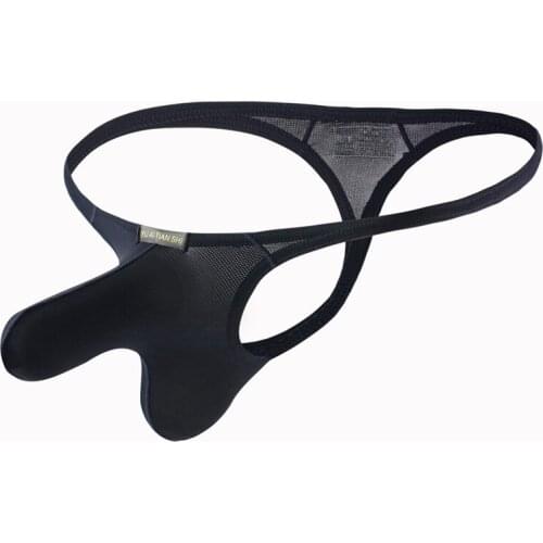 Mens Sexy Thong Underwear JockStraps Erotic Lingerie Long Bulge Pouch Elephant Nose Bikini Thongs G-strings Gay Male Panties