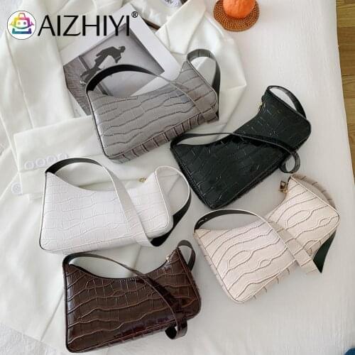 Fashion Women Alligator Pattern Irregular Shape PU Leather Shoulder Underarm Bag Ladies Casual Solid Color Small Purse Handbags