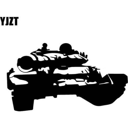 YJZT 15.5CM*8.7CM Dazzling War Chariot Tank Excellent Vinly Decal Car Sticker Cool Black/Silver C27-1227