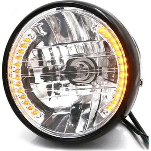 Universal 7Inch Motorcycle Headlight 12V LED Turn Signal Light Yellow light For Motorcycle modification