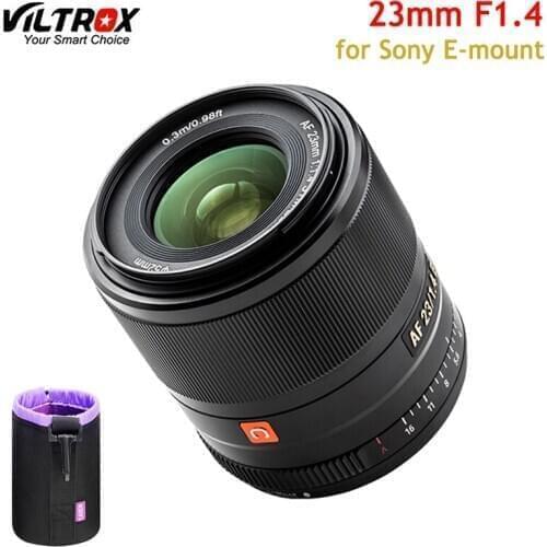 VILTROX 23mm F1.4 Auto Focus E-Mount Lens APS-C Compact Large Aperture Lens for Sony Camera A7 A9 A7R A7S A6000 A6300 A6600