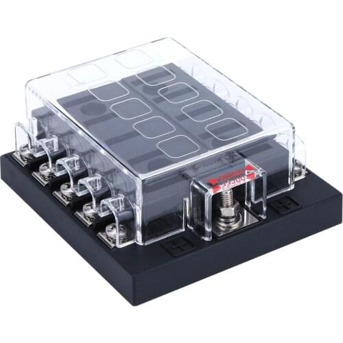 Waterproof Car 10/12 Way Fuse Block Replacement Automotive Boat Marine RV Blade Fuse Holder Auto Replacement Parts