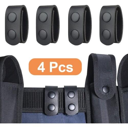 1/2/3Pcs Leather Double Snap Belt Keeper Tactical Multi-function Leather Loop Belt Buckle for Outdoor Hunting Belt Accessory