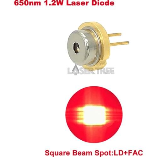 650nm/660nm 1.2W high power red laser diode with FAC, compressed spot technology square beam spot