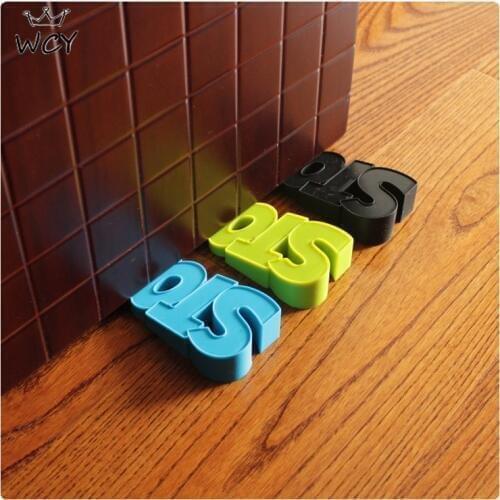 1 Pcs SilicaGel Cartoon Letters Baby Safe Doorways Stopper Jammer Children Gate SilicaGel Seguridad Soft Children Gates Doorways